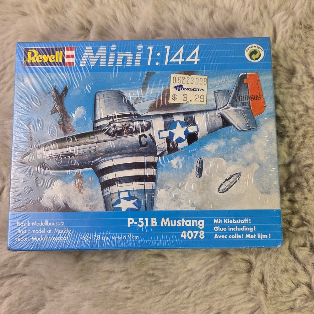 Revell 4078 Mini 1:144 P-51B Mustang Model Kit Sealed 1992